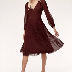 Aritzia Beaune Long Sleeve Wrap Dress